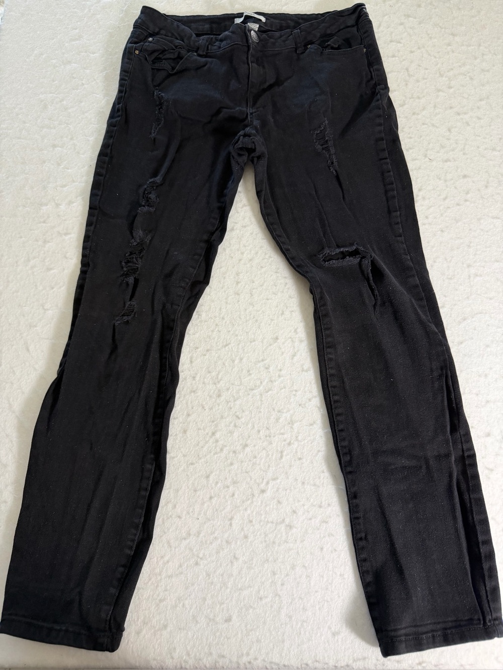 refuge Black Ripped Skinny Jeans